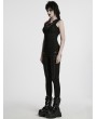 Punk Rave Black Gothic Cyberpunk Sleeveless T-Shirt for Women