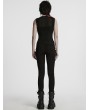 Punk Rave Black Gothic Cyberpunk Sleeveless T-Shirt for Women