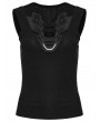 Punk Rave Black Gothic Cyberpunk Sleeveless T-Shirt for Women