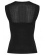 Punk Rave Black Gothic Cyberpunk Sleeveless T-Shirt for Women