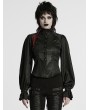Punk Rave Black Gothic Patterned Long Sleeve Shirt for Women
