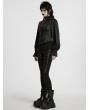 Punk Rave Black Gothic Patterned Long Sleeve Shirt for Women