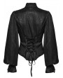 Punk Rave Black Gothic Patterned Long Sleeve Shirt for Women