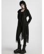 Punk Rave Black Gothic Decadent Asymmetric Knitted Hooded Trench Coat for Women