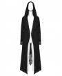Punk Rave Black Gothic Decadent Asymmetric Knitted Hooded Trench Coat for Women