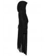 Punk Rave Black Gothic Decadent Asymmetric Knitted Hooded Trench Coat for Women