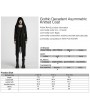 Punk Rave Black Gothic Decadent Asymmetric Knitted Hooded Trench Coat for Women