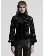 Punk Rave Black Gothic Retro Hollow Embroidered Velvet Long Sleeve Shirt for Women
