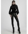 Punk Rave Black Gothic Retro Hollow Embroidered Velvet Long Sleeve Shirt for Women