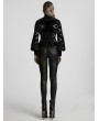 Punk Rave Black Gothic Retro Hollow Embroidered Velvet Long Sleeve Shirt for Women