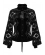 Punk Rave Black Gothic Retro Hollow Embroidered Velvet Long Sleeve Shirt for Women