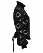 Punk Rave Black Gothic Retro Hollow Embroidered Velvet Long Sleeve Shirt for Women
