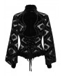 Punk Rave Black Gothic Retro Hollow Embroidered Velvet Long Sleeve Shirt for Women