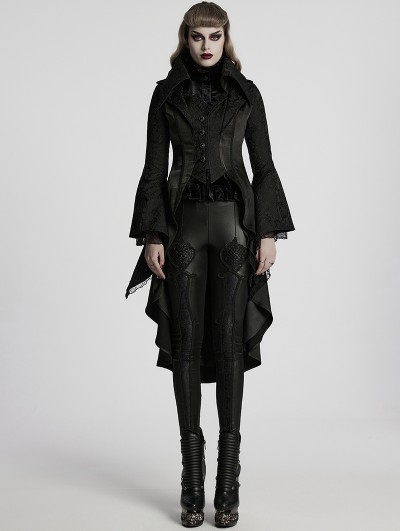 Punk Rave Black Vintage Gothic Gorgeous Palace Tailcoat for Women