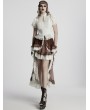 Punk Rave White Gothic Gorgeous Flower Pattern Short Sleeve Chiffon Shirt for Women