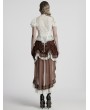 Punk Rave White Gothic Gorgeous Flower Pattern Short Sleeve Chiffon Shirt for Women