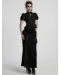 Punk Rave Black Gothic Gorgeous Flower Pattern Short Sleeve Chiffon Shirt for Women