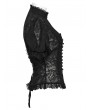 Punk Rave Black Gothic Gorgeous Flower Pattern Short Sleeve Chiffon Shirt for Women