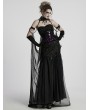 Punk Rave Dark Night Vampire Women's Chiffon Cloak with Detachable Beaded Choker