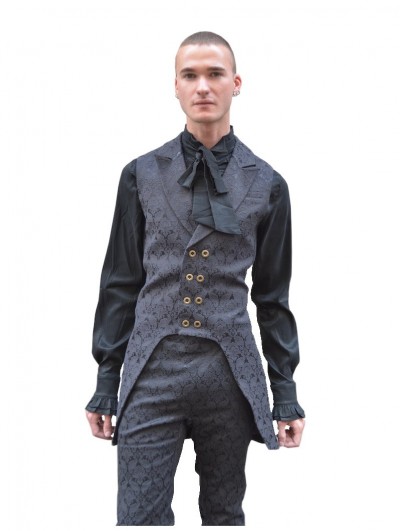 Pentagramme Black Alternative Pattern Gothic Vest for Men