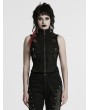 Punk Rave Black Gothic Punk Hollowed Out Skeleton Vest for Women