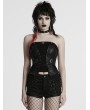 Punk Rave Black Gothic Punk Drawstring Tube Top for Women