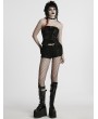 Punk Rave Black Gothic Punk Drawstring Tube Top for Women