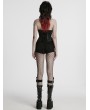 Punk Rave Black Gothic Punk Drawstring Tube Top for Women