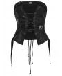 Punk Rave Black Gothic Punk Drawstring Tube Top for Women