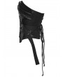 Punk Rave Black Gothic Punk Drawstring Tube Top for Women