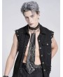 Devil Fashion Black Gothic Punk Studded Spider Web Chain Necktie for Men