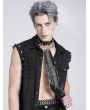Devil Fashion Black Gothic Punk Studded Spider Web Chain Necktie for Men