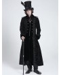 Devil Fashion Black Gothic Vintage Double-Breasted Long  Vlevet Party Coat for Men