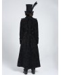 Devil Fashion Black Gothic Vintage Double-Breasted Long  Vlevet Party Coat for Men