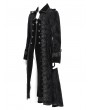 Devil Fashion Black Gothic Vintage Double-Breasted Long  Vlevet Party Coat for Men
