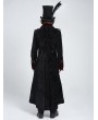 Devil Fashion Black and Red Gothic Vintage Double-Breasted Long Velvet Party Coat for Men