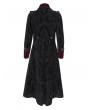 Devil Fashion Black and Red Gothic Vintage Double-Breasted Long Velvet Party Coat for Men