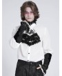 Devil Fashion Black Gothic Retro Cross Crochet Lace-Up Gloves for Men