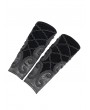 Devil Fashion Black Gothic Retro Cross Crochet Lace-Up Gloves for Men