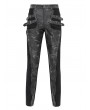 Devil Fashion Black Gothic Punk Buckle Irregular Patched Pants for Men