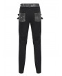 Devil Fashion Black Gothic Punk Buckle Irregular Patched Pants for Men