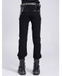 Devil Fashion Black Gothic Punk Studded Faux Leather Splicing Pants for Men