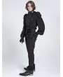 Devil Fashion Black Gothic Retro Men's Frilly Shirt with Detachable Bat Collar