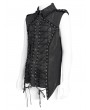 Devil Fashion Black Gothic Punk Crossover Lace Up Sleeveless Shirt for Men