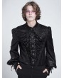 Devil Fashion Black Retro Gothic Embroidery Lace-Up Long Sleeve Shirt for Men