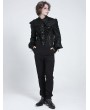 Devil Fashion Black Retro Gothic Embroidery Lace-Up Long Sleeve Shirt for Men