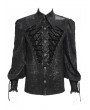 Devil Fashion Black Retro Gothic Embroidery Lace-Up Long Sleeve Shirt for Men