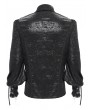 Devil Fashion Black Retro Gothic Embroidery Lace-Up Long Sleeve Shirt for Men