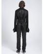 Devil Fashion Black Gothic Retro Embroidery Trim Lace-Up Shirt for Men