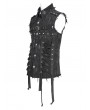 Devil Fashion Black Gothic Punk Studded Distressed Sleeveless Shirt for Men
